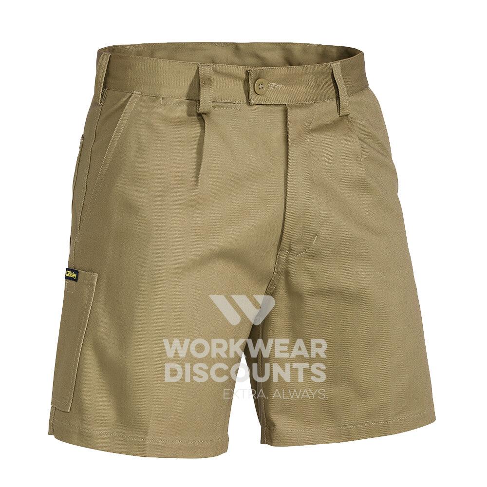 Bisley BSH1007 Cotton Drill Shorts Khaki Front