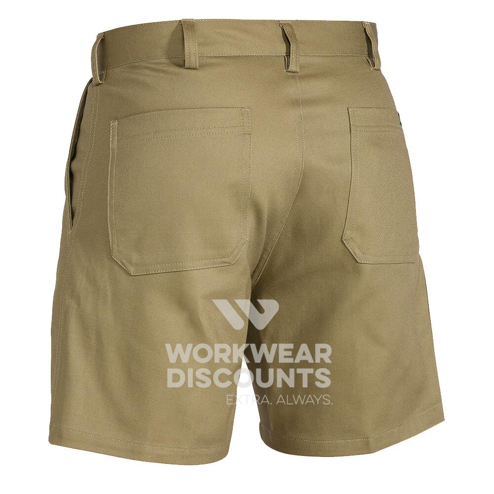 Bisley BSH1007 Cotton Drill Shorts Khaki Back