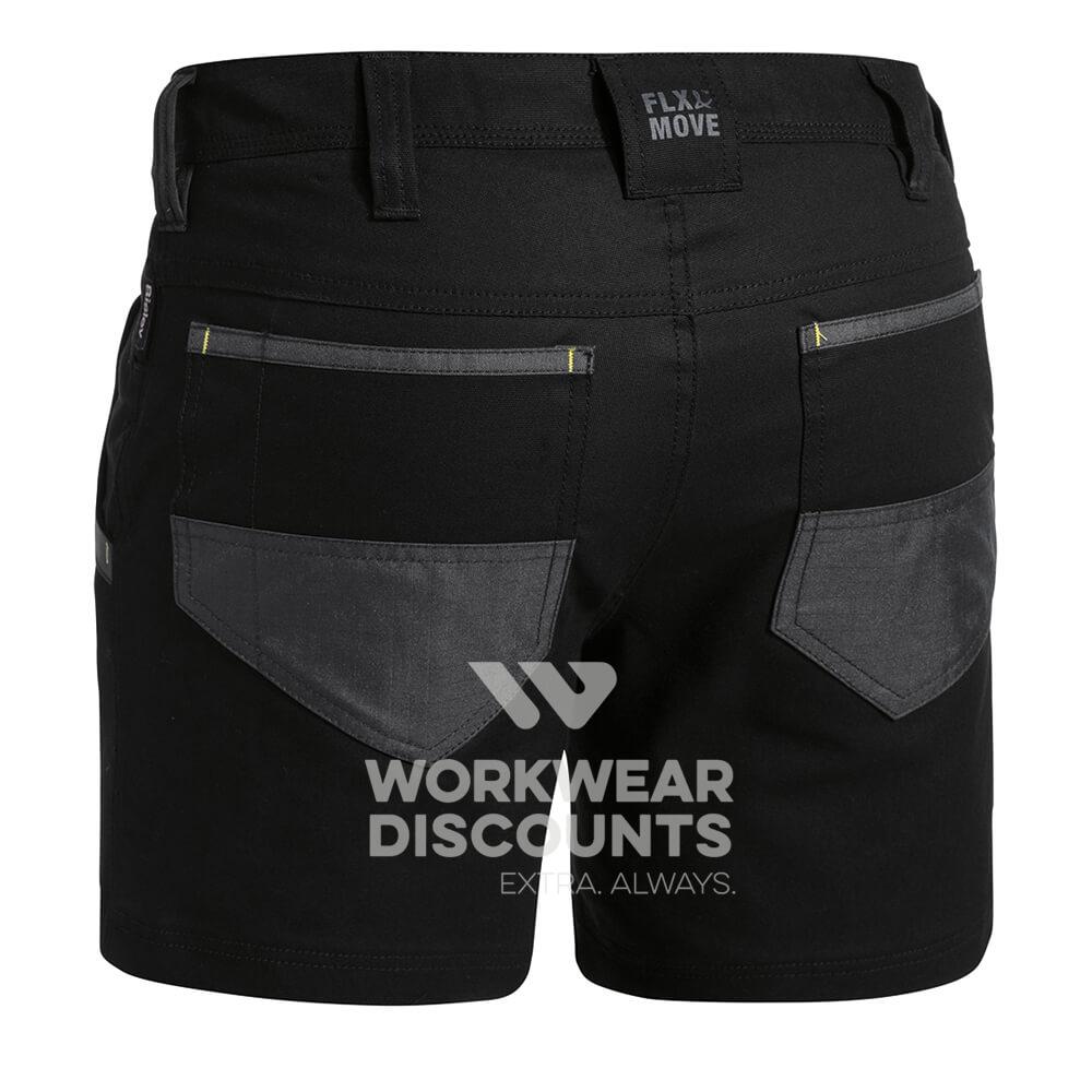 Bisley BSH1131 Flex and Move Stretch Short Shorts Black Back