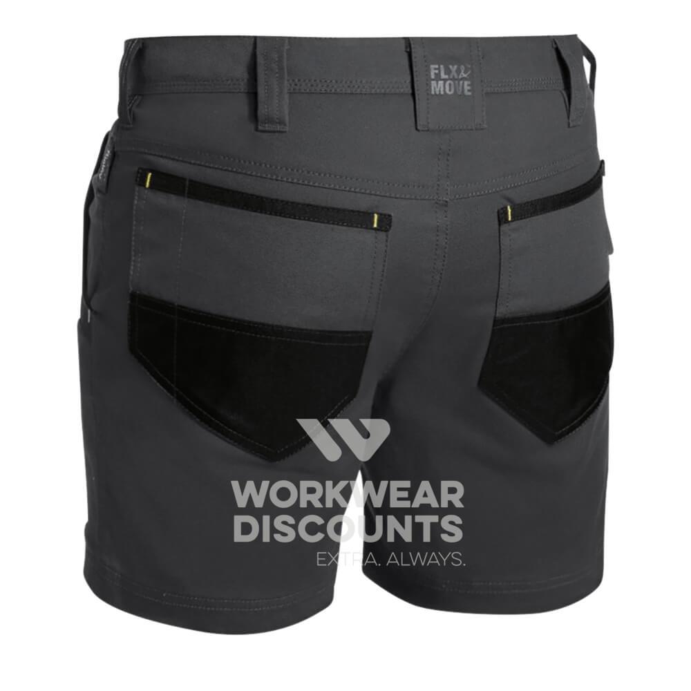 Bisley BSH1131 Flex and Move Stretch Short Shorts Charcoal Back