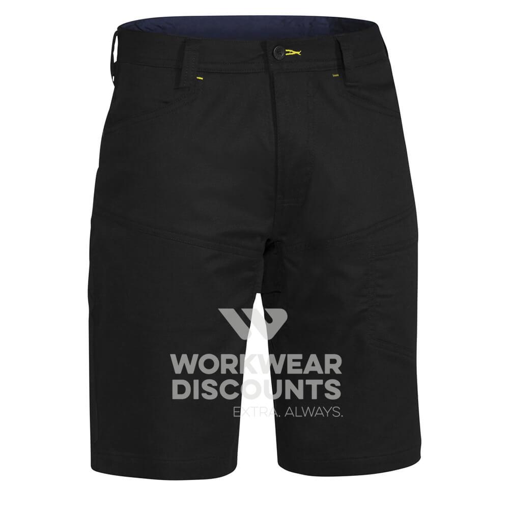 Bisley BSH1474 Airflow Ripstop Vented Work Shorts Black Front