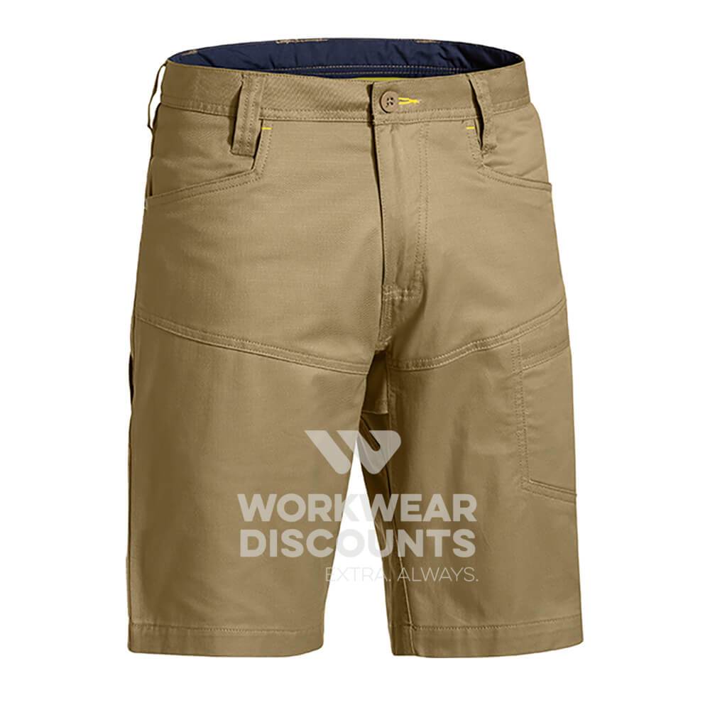 Bisley BSH1474 Airflow Ripstop Vented Work Shorts Khaki Front