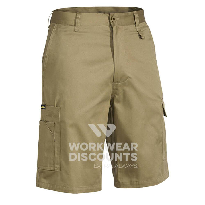Bisley BSH1999 Lightweight Cotton Drill Utility Shorts Khaki Front
