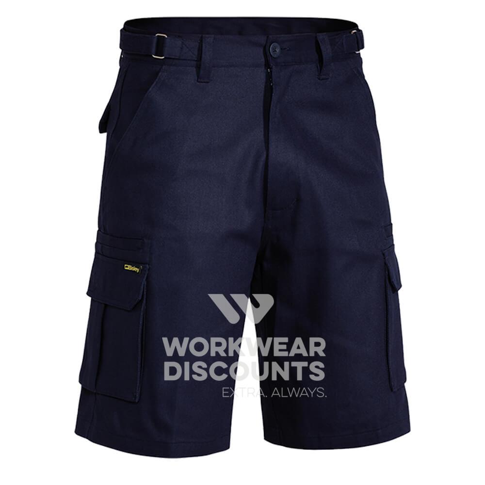 Bisley BSHC1007 Cotton Drill Cargo Shorts Navy Front