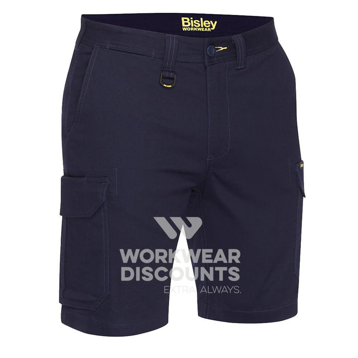 Bisley BSHC1008 Mens Stretch Cotton Cargo Short Navy Front
