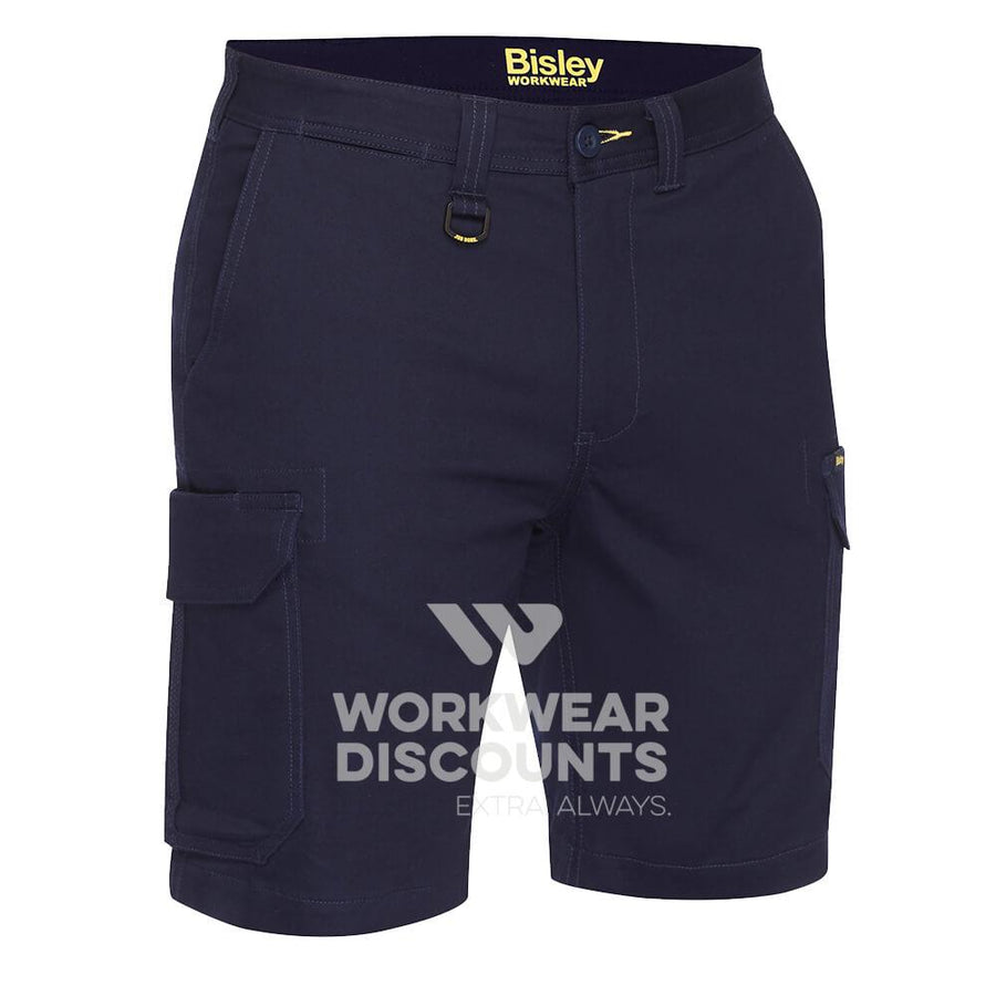 Bisley BSHC1008 Mens Stretch Cotton Cargo Short Navy Front