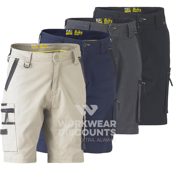 Bisley BSHC1330 Flex & Move Stretch Utility Zip Cargo Short