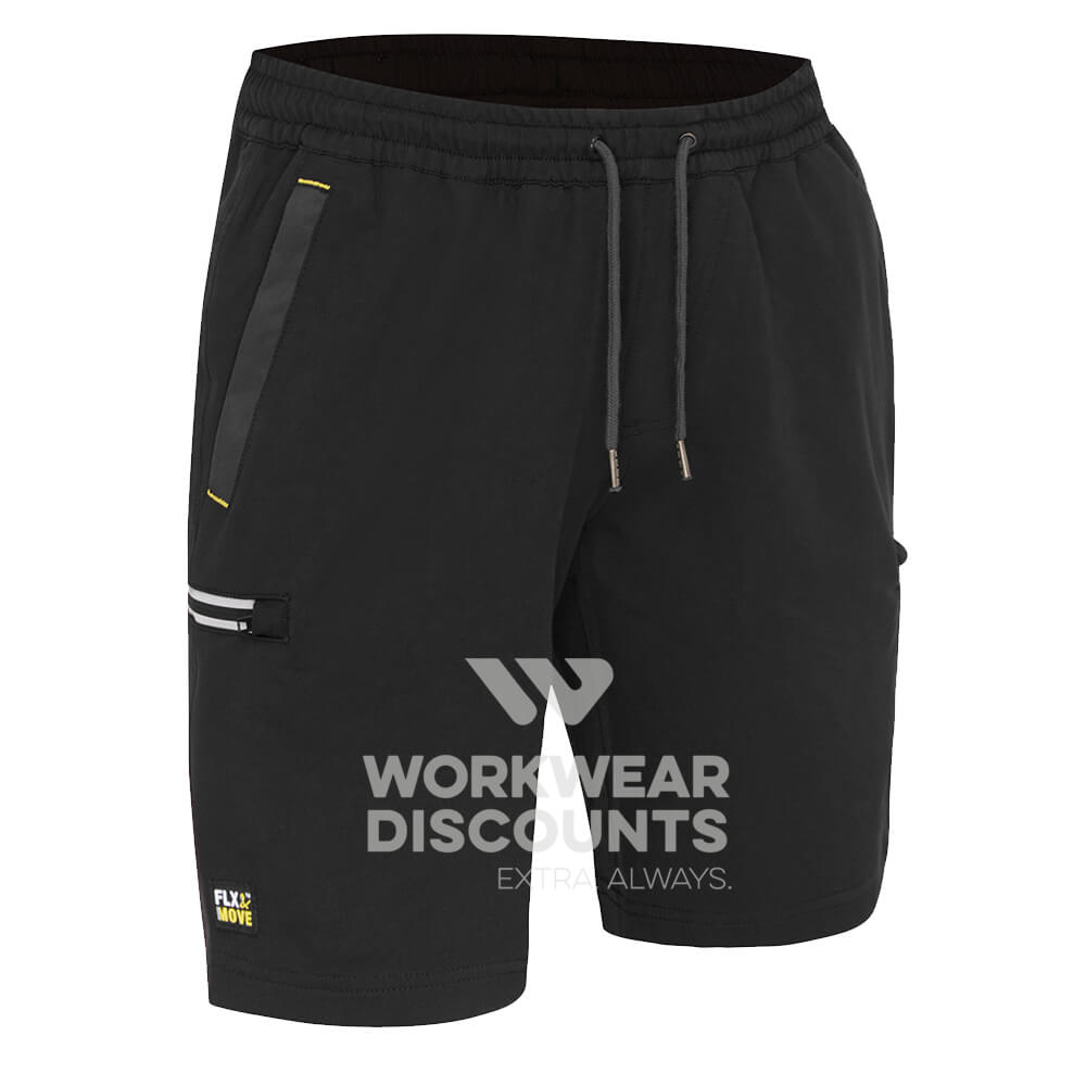 Bisley BSHC1333 Flex & Move 4 Way Stretch Elastic Waist Cargo Short Stone