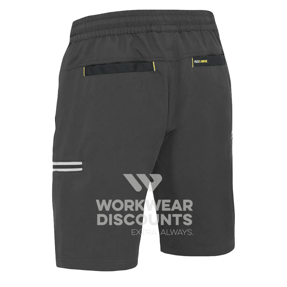 Bisley BSHC1333 Flex & Move 4 Way Stretch Elastic Waist Cargo Short Stone