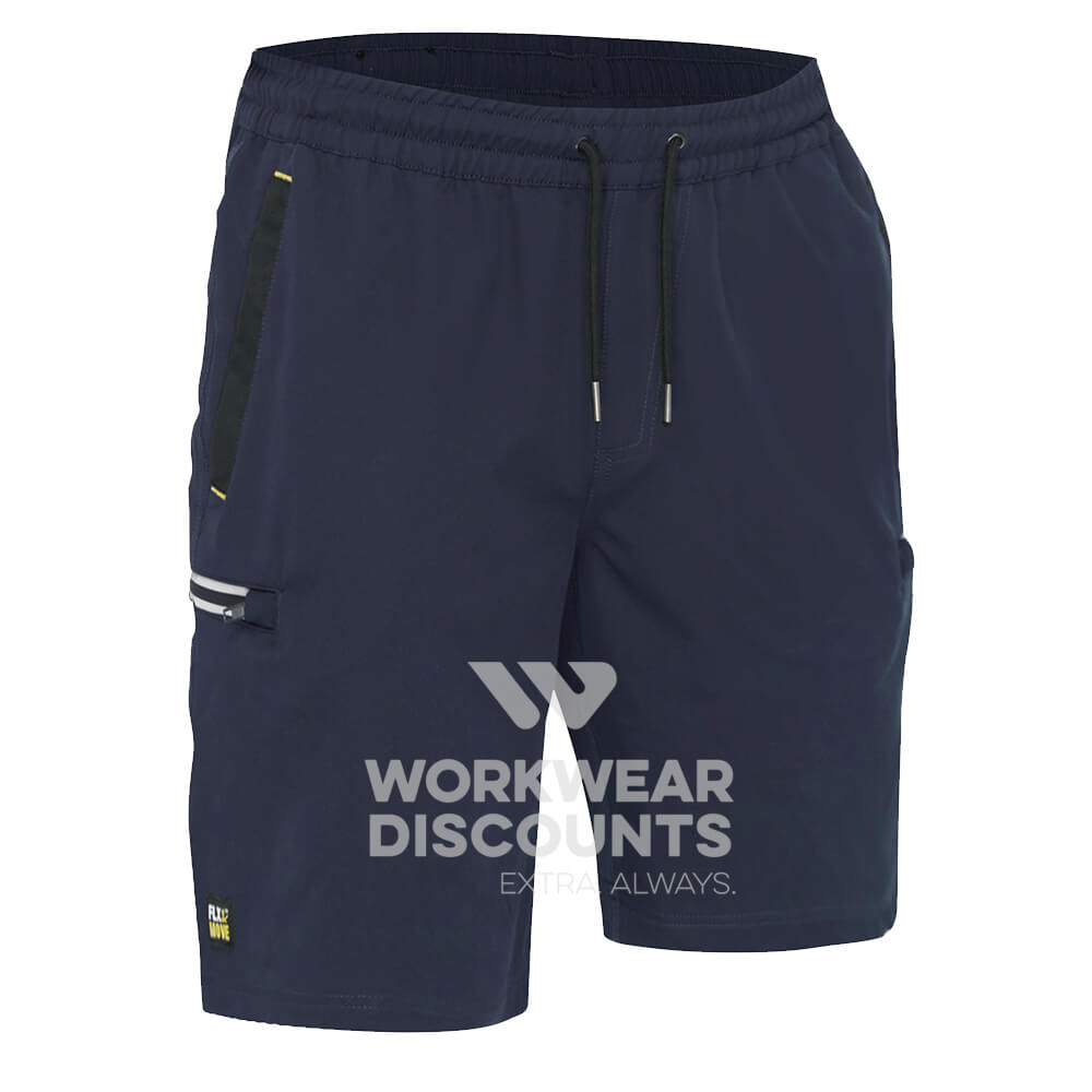 Bisley BSHC1333 Flex & Move 4 Way Stretch Elastic Waist Cargo Short Navy