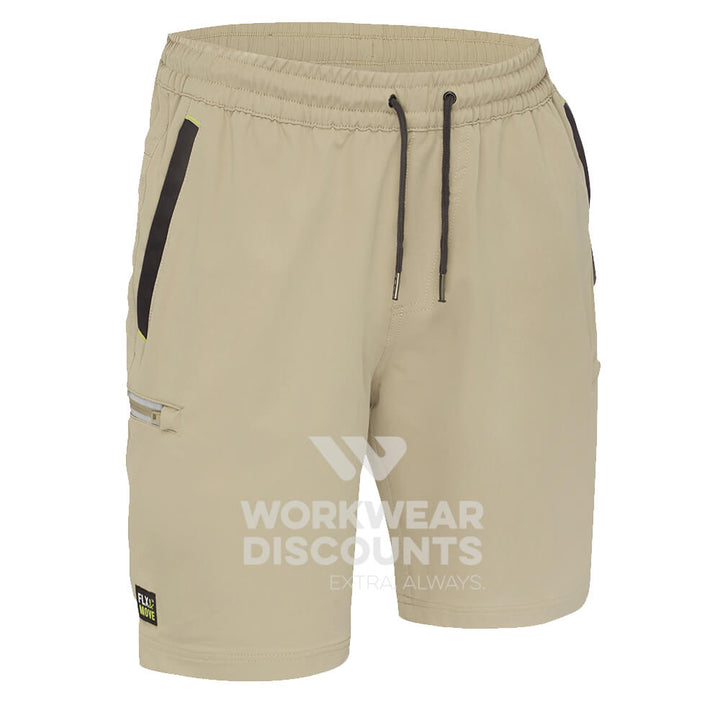 Bisley BSHC1333 Flex & Move 4 Way Stretch Elastic Waist Cargo Short Stone