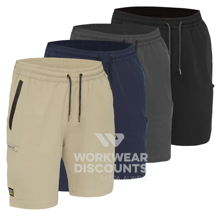 Bisley BSHC1333 Flex & Move 4 Way Stretch Elastic Waist Cargo Short Navy