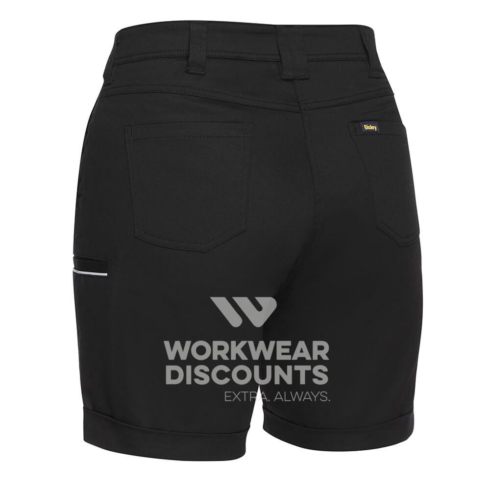 Bisley BSHL1015 Womens Stretch Cotton Short Black Back