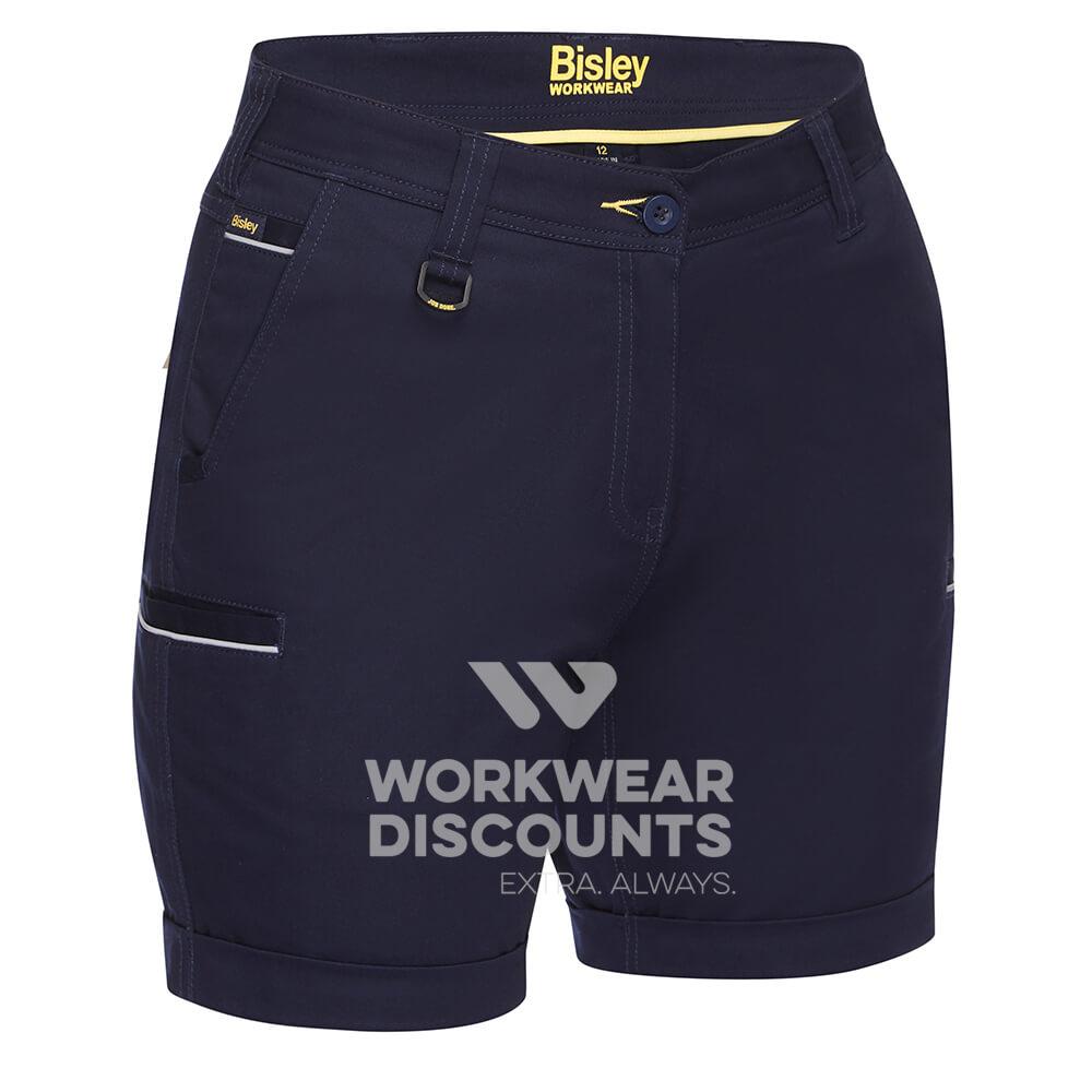 Bisley BSHL1015 Womens Stretch Cotton Short Navy Front