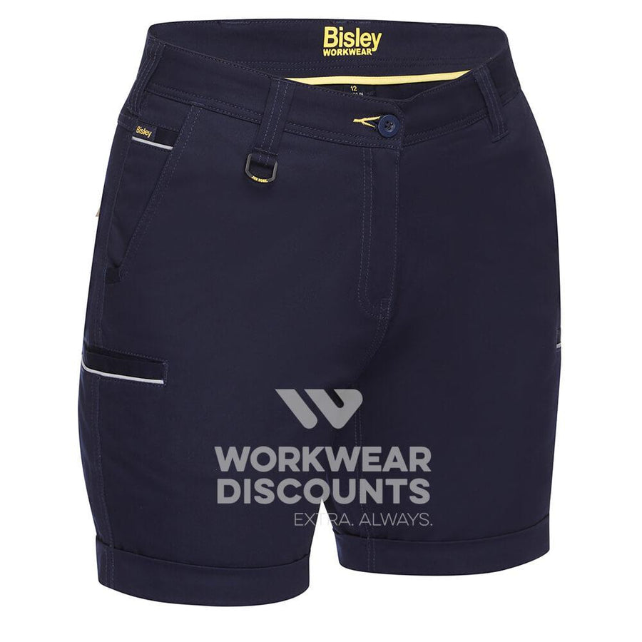 Bisley BSHL1015 Womens Stretch Cotton Short Navy Front