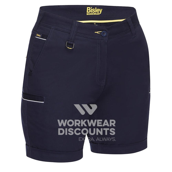 Bisley BSHL1015 Womens Stretch Cotton Short Navy Front