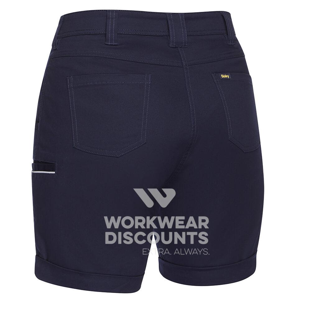 Bisley BSHL1015 Womens Stretch Cotton Short Navy Back