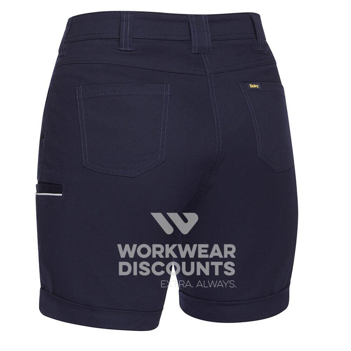 Bisley BSHL1015 Womens Stretch Cotton Short Navy Back