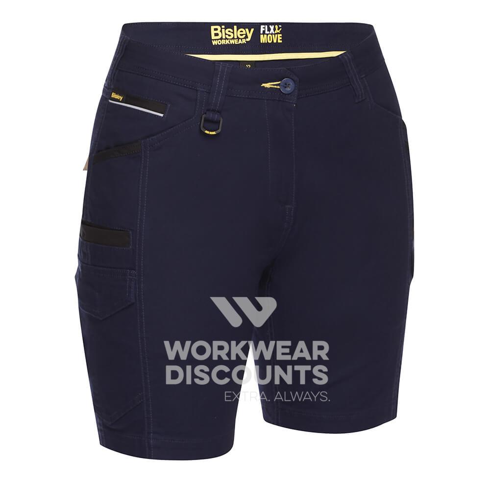 Bisley BSHL1044 Womens Flex & Move Cargo Short Navy Front