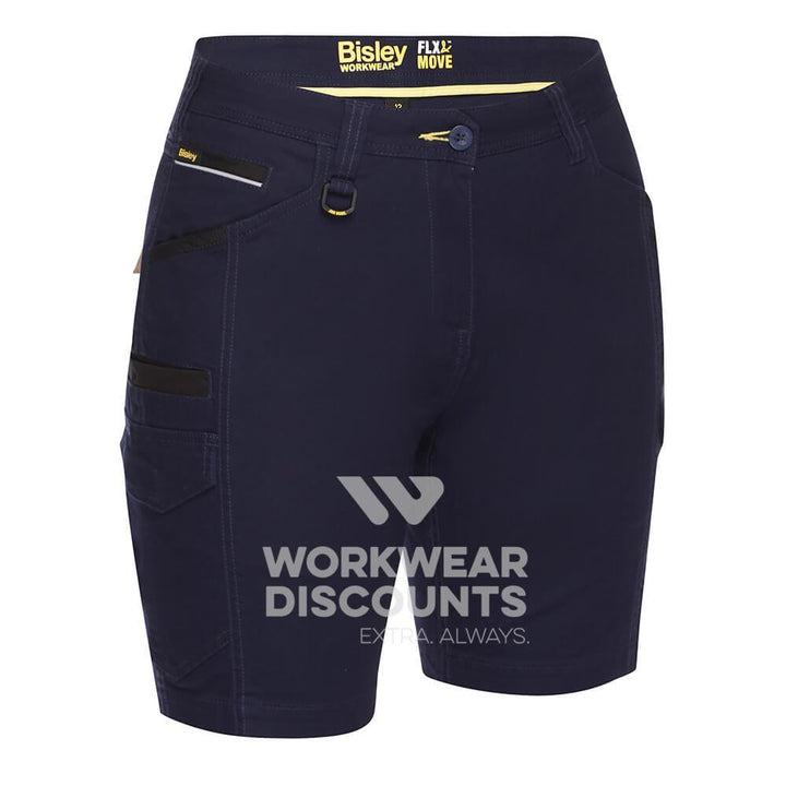 Bisley BSHL1044 Womens Flex & Move Cargo Short Navy Front