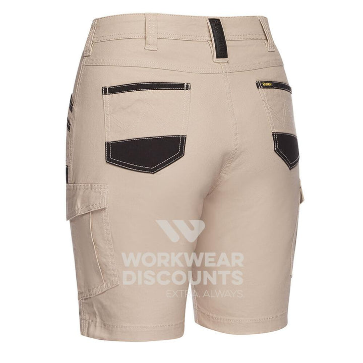 Bisley BSHL1044 Womens Flex & Move Cargo Short Stone Back