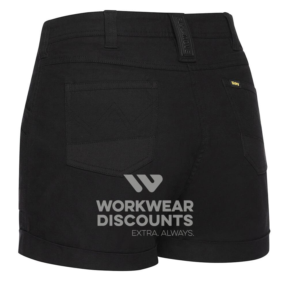 Bisley BSHL1045 Womens Flex & Move Short Shorts Black Back