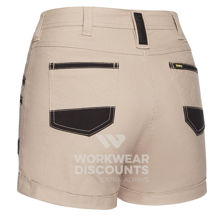 Bisley BSHL1045 Womens Flex & Move Short Shorts Stone Back