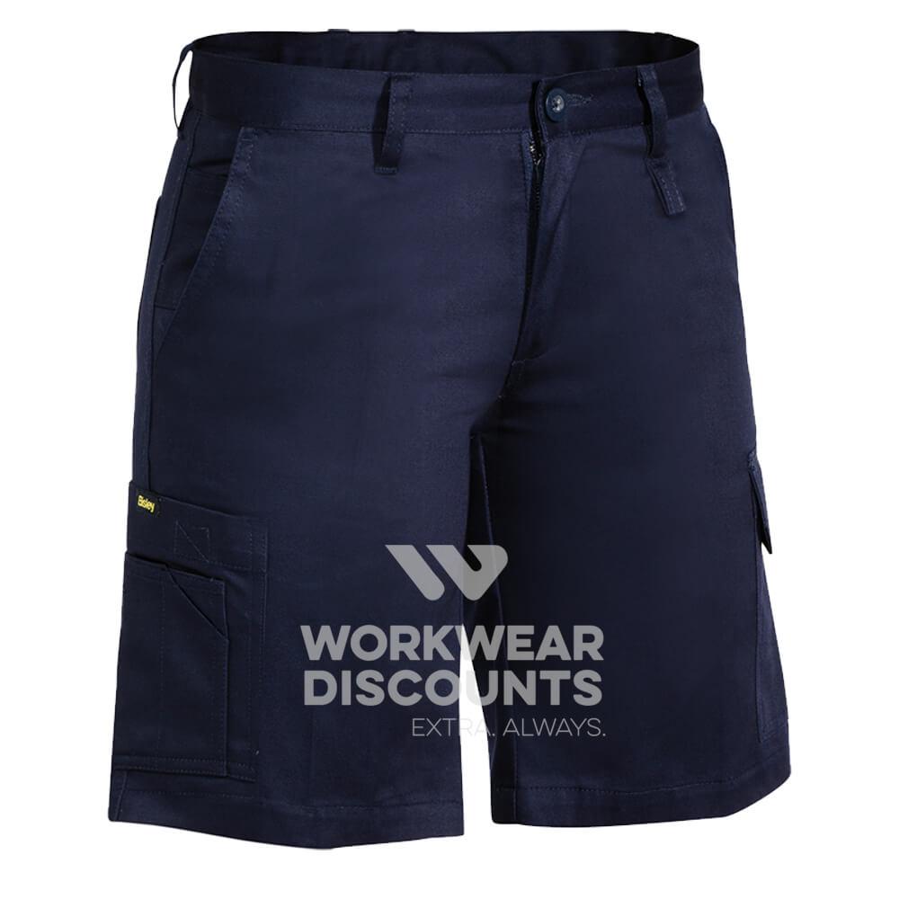 Bisley BSHL1999 Ladies Lightweight Cotton Drill Utility Shorts Navy Front