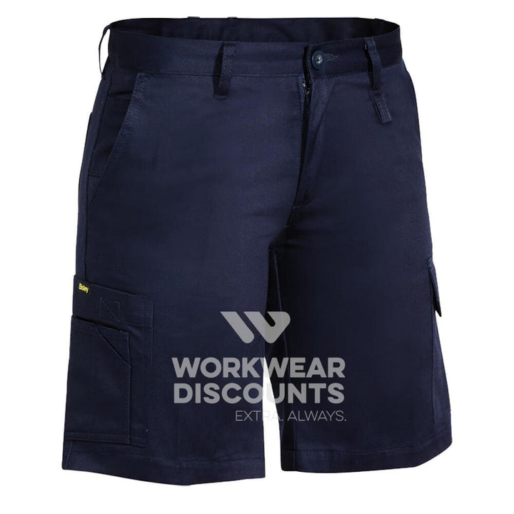 Bisley BSHL1999 Ladies Lightweight Cotton Drill Utility Shorts Navy Front