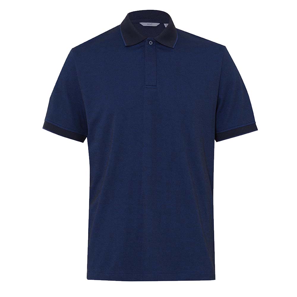 NNT CATJA4 Textured Short Sleeve Polo Navy
