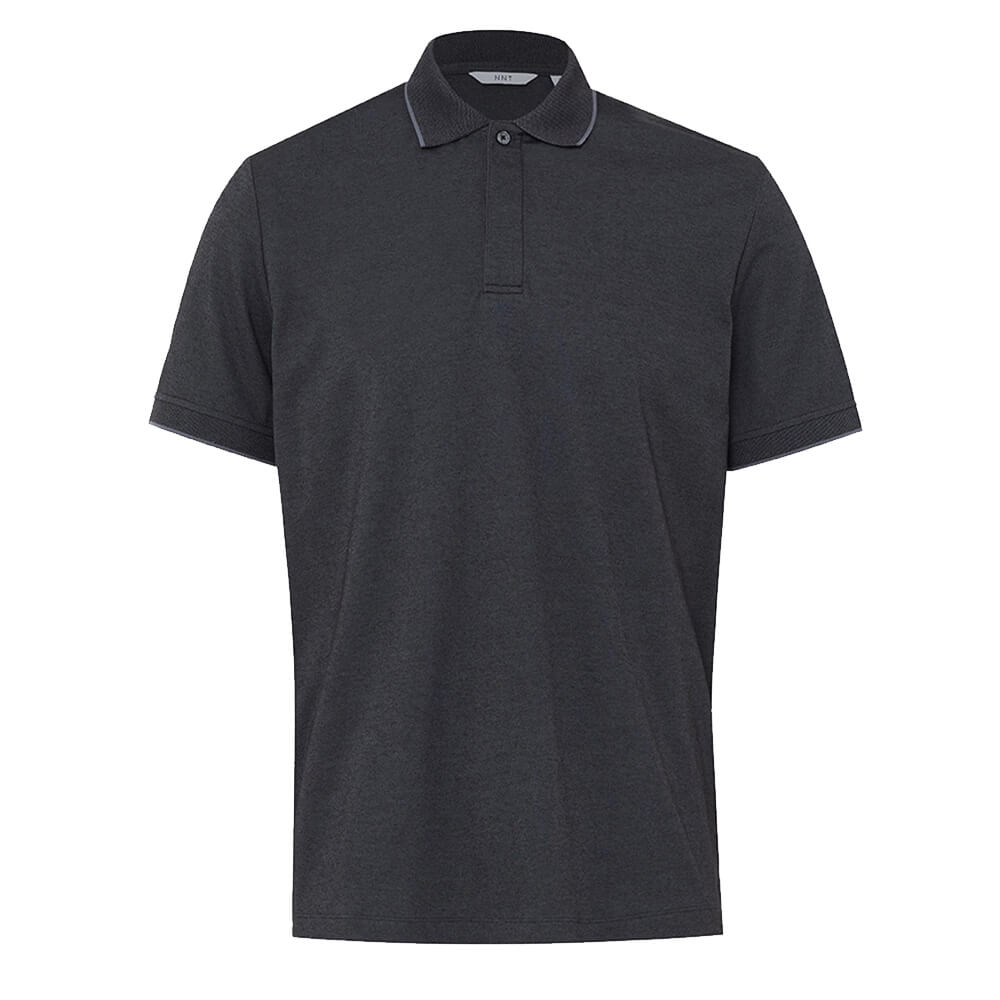 NNT CATJA4 Textured Short Sleeve Polo Charcoal