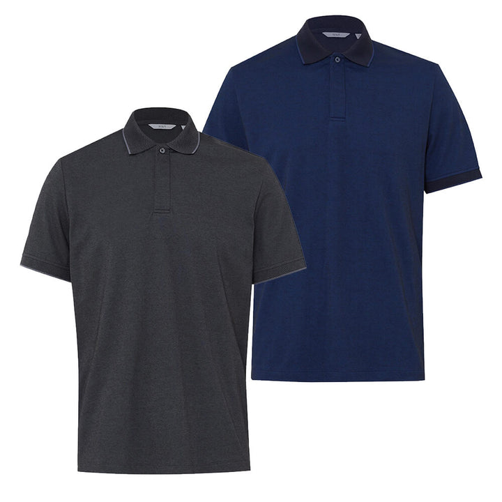 NNT CATJA4 Textured Short Sleeve Polo Navy