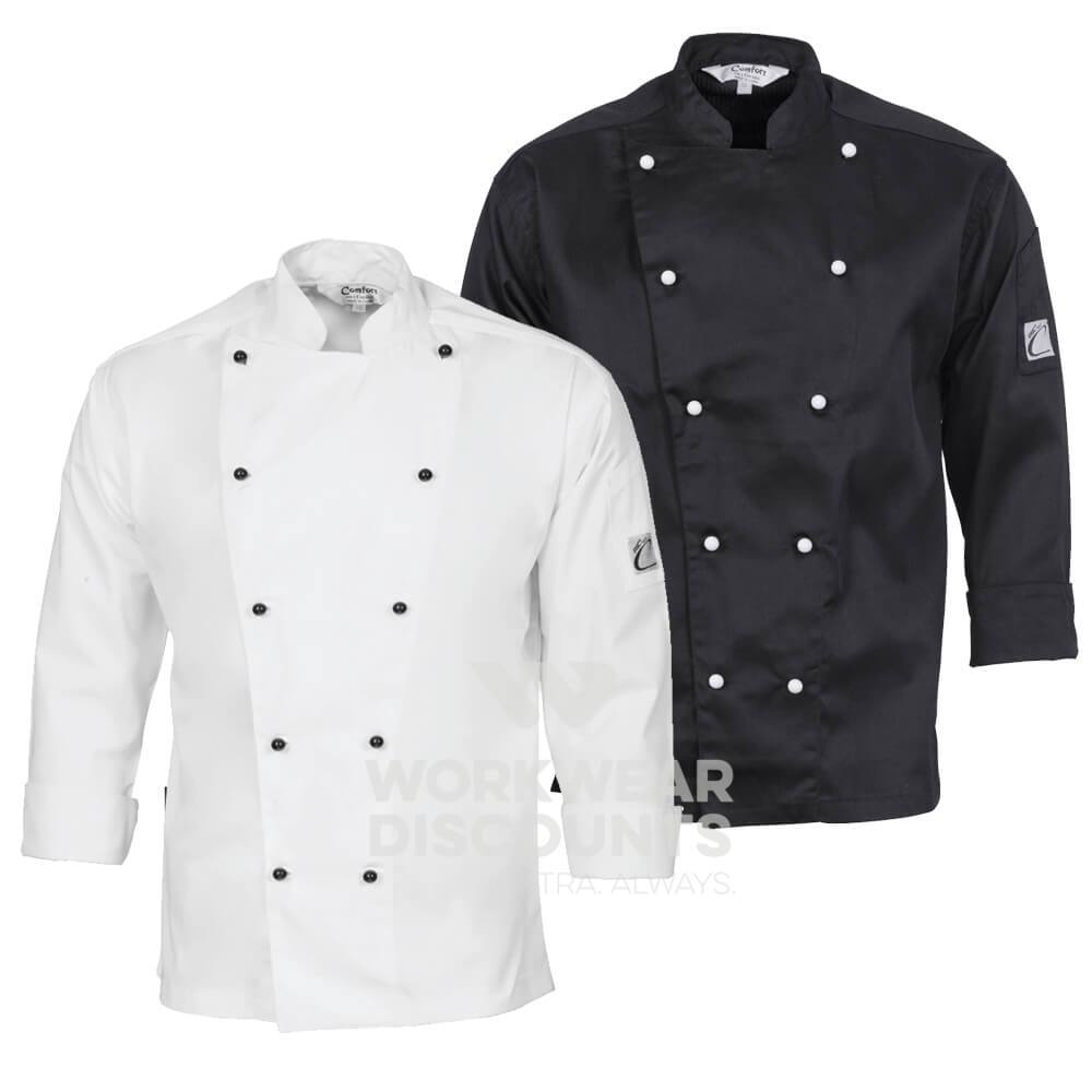 DNC 1102 Traditional Chef's Jacket Long Sleeve Black