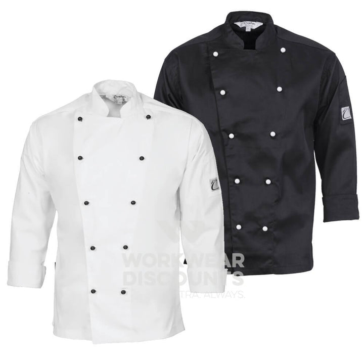 DNC 1102 Traditional Chef's Jacket Long Sleeve Black