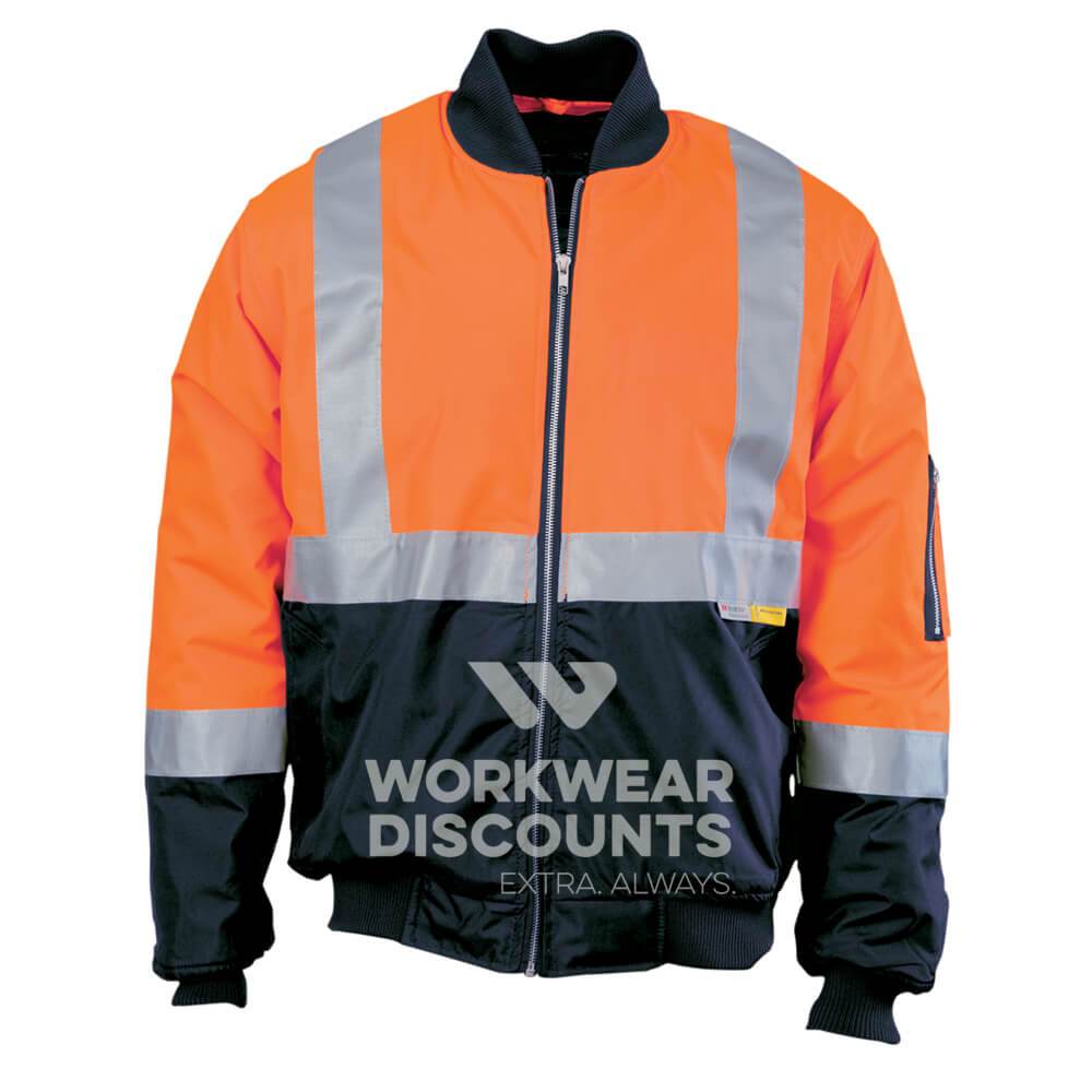 DNC 3862 Hi-Vis Taped Flying Jacket Orange/Navy
