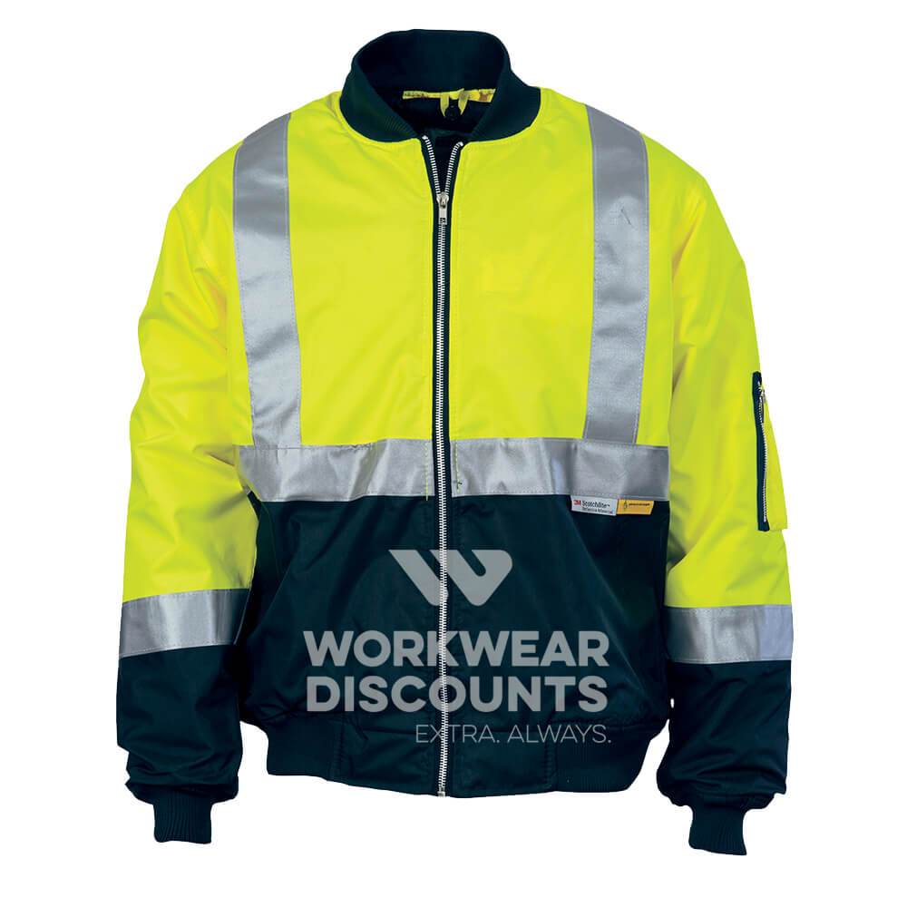 DNC 3862 Hi-Vis Taped Flying Jacket Yellow/Navy