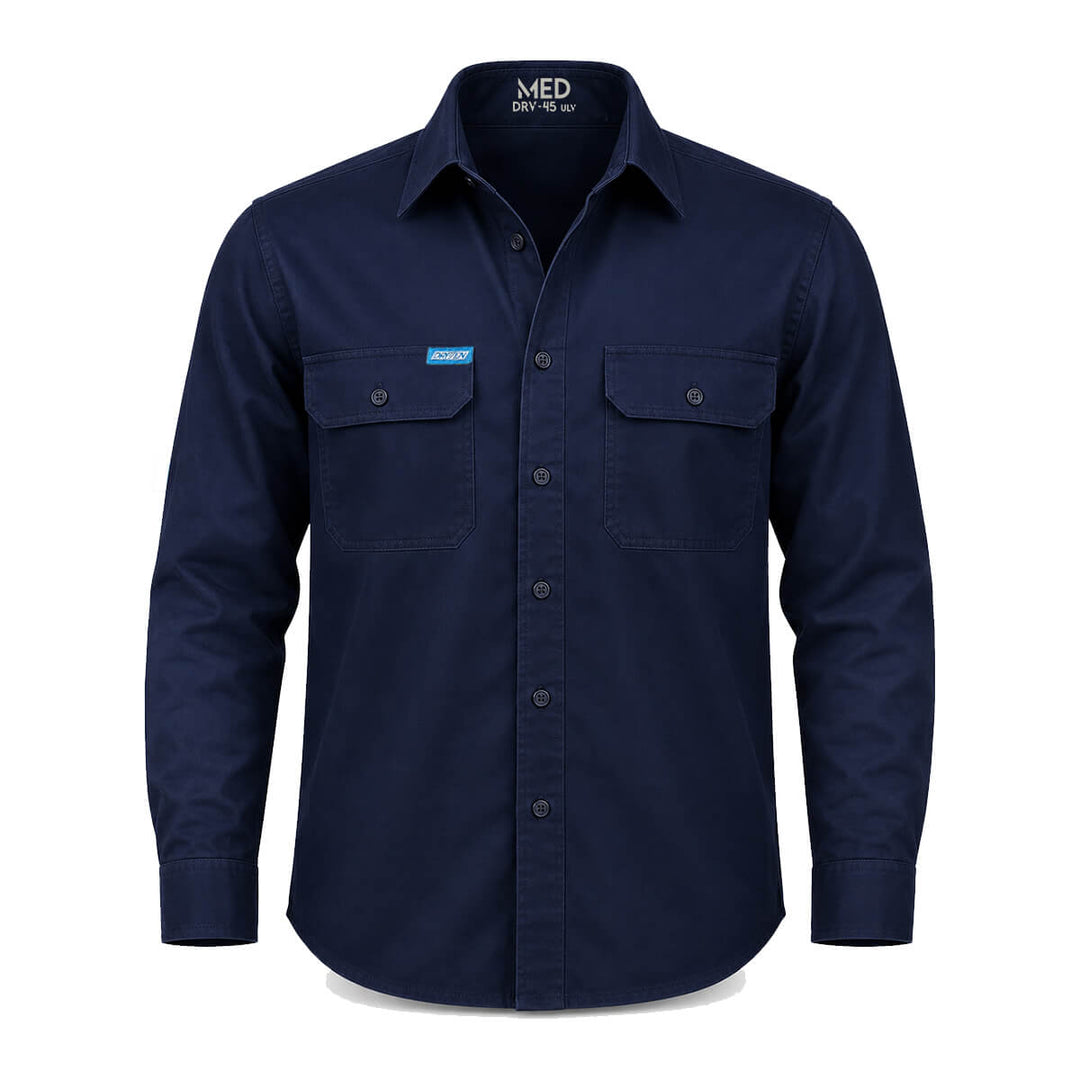 Driven DRV 45 Mens Long Sleeve Lightweight Shirt Navy