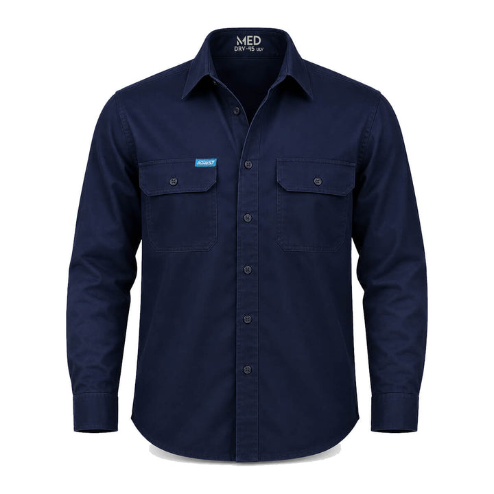 Driven DRV 45 Mens Long Sleeve Lightweight Shirt Navy