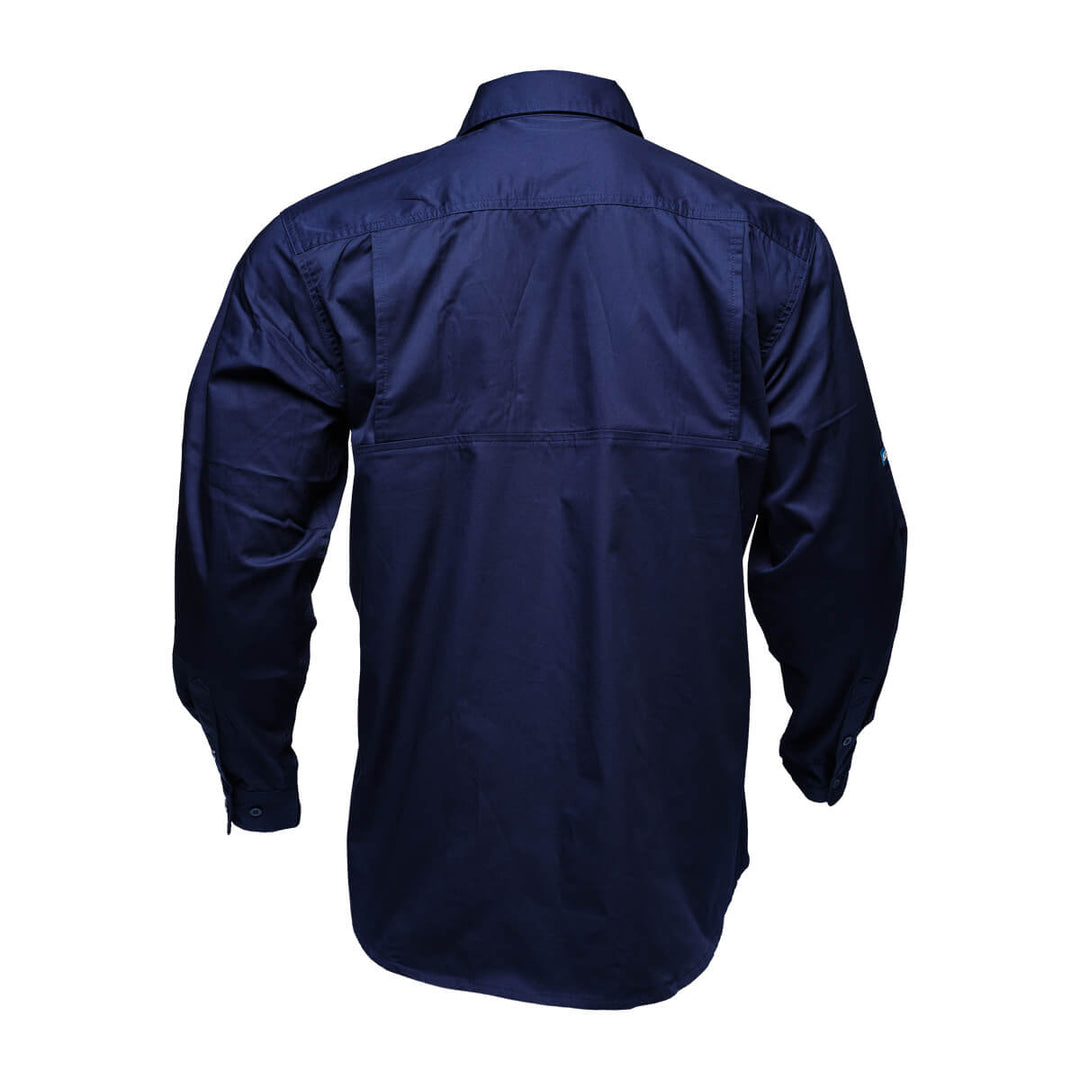 Driven DRV 45 Mens Long Sleeve Lightweight Shirt Navy Back