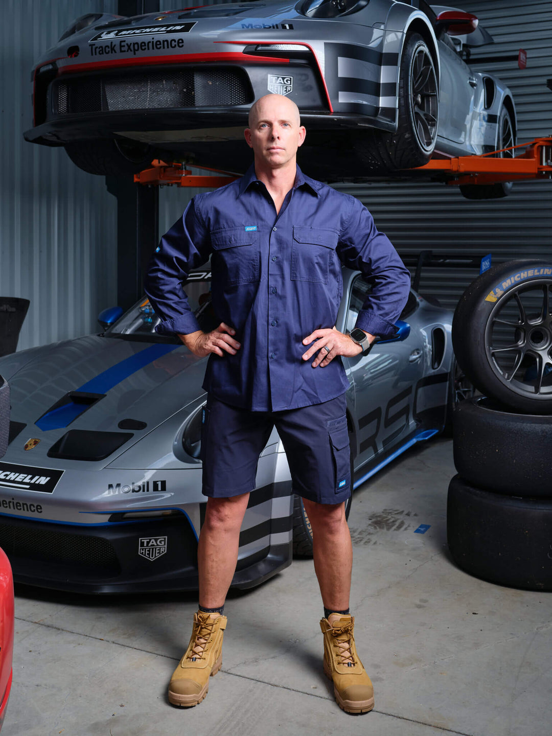 Driven DRV 45 Mens Long Sleeve Lightweight Shirt Navy – Front View