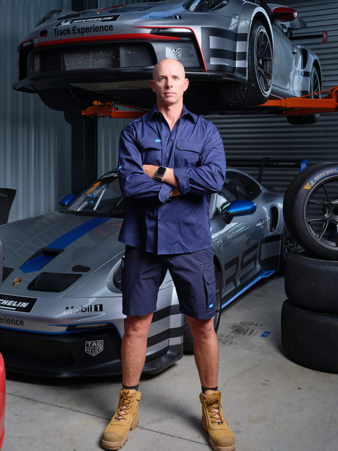 Driven DRV 45 Mens Long Sleeve Lightweight Shirt Navy – Back View