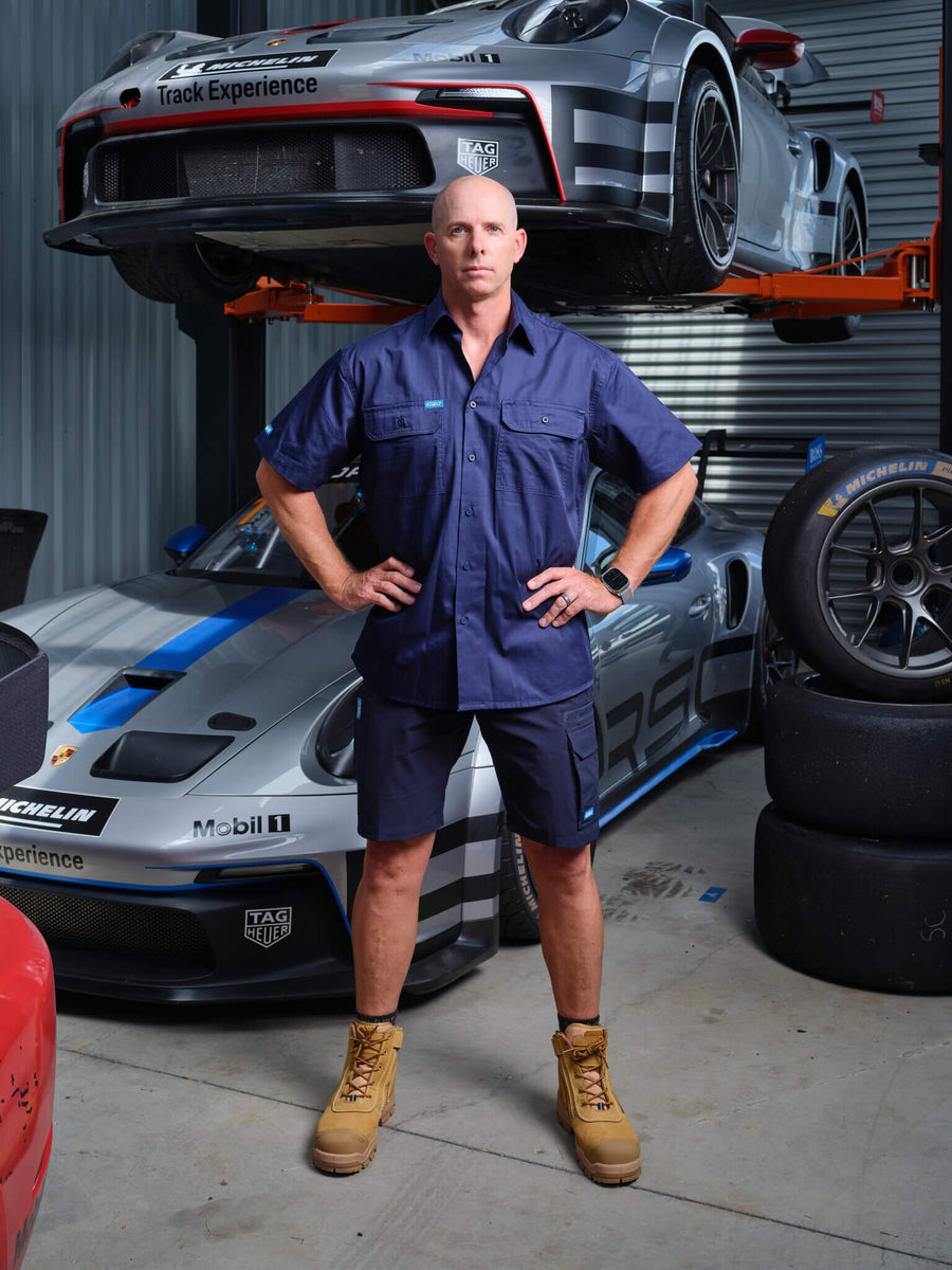 Driven DRV 46 Mens Long Sleeve Lightweight Shirt Navy – Front View