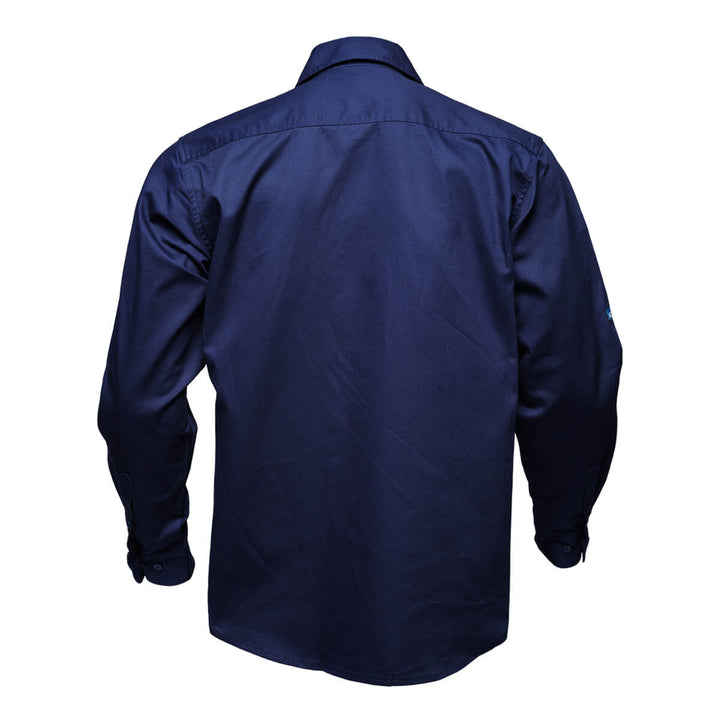 Driven DRV 55 Mens Long Sleeve Drill Shirt Navy Back