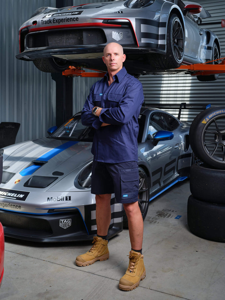 Driven DRV 55 Mens Long Sleeve Drill Shirt Navy – View 04