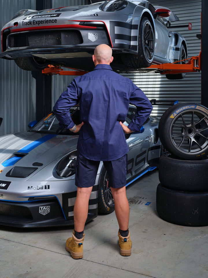 Driven DRV 55 Mens Long Sleeve Drill Shirt Navy – View 05