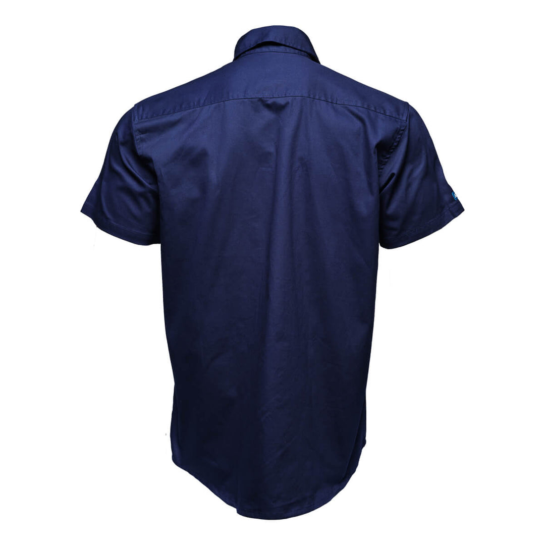 Driven DRV 56 Mens Short Sleeve Drill Shirt Navy Back
