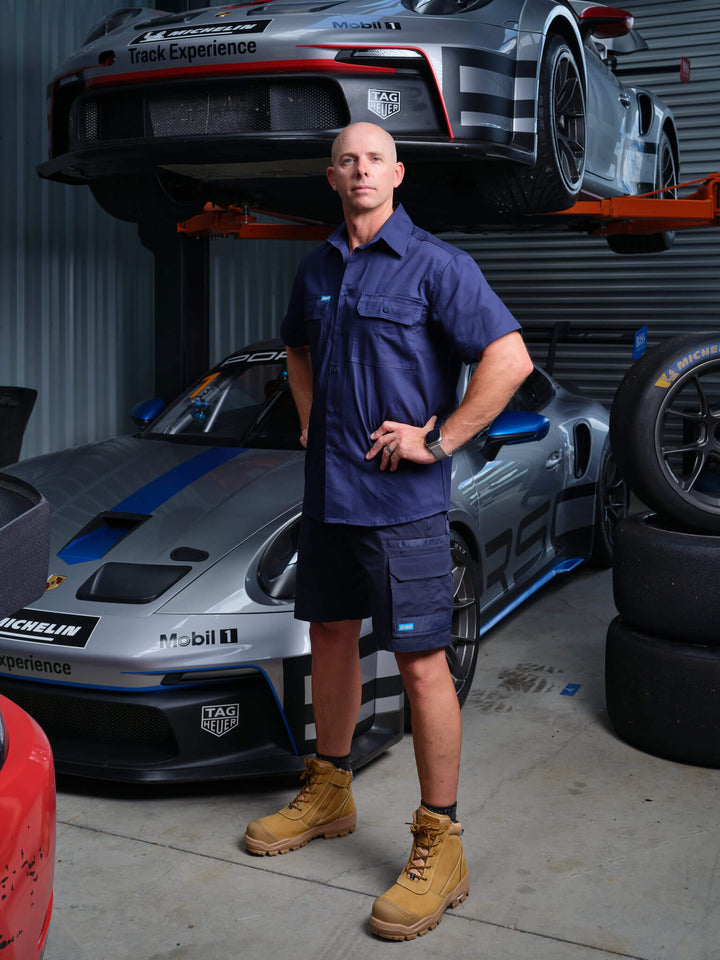 Driven DRV 56 Mens Short Sleeve Drill Shirt Navy – View 03