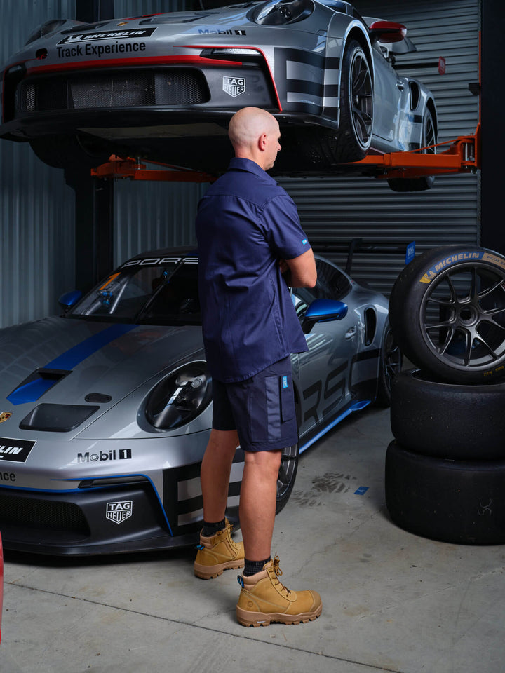 Driven DRV 56 Mens Short Sleeve Drill Shirt Navy – View 07