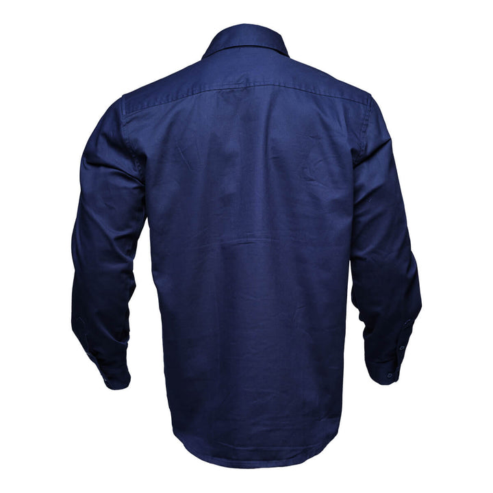 Driven DRV 57 Mens Long Sleeve Drill Shirt Closed Front Navy Back