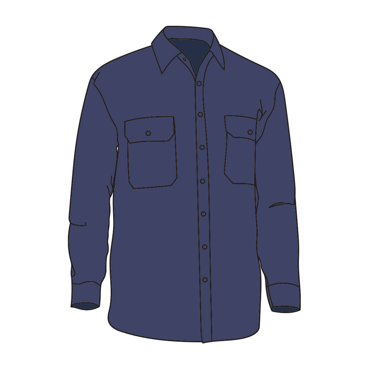 Driven DRV 55 Mens Long Sleeve Drill Shirt Navy